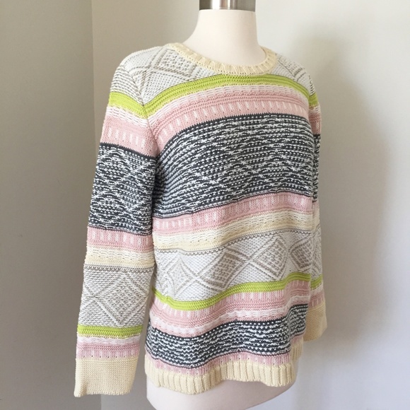 ANTHROPOLOGIE Striped Fairisle Jumper, Multi, M - Picture 3 of 7